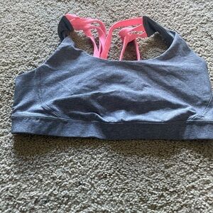 Lululemon Athletica Gray and Pink Racerback Bra